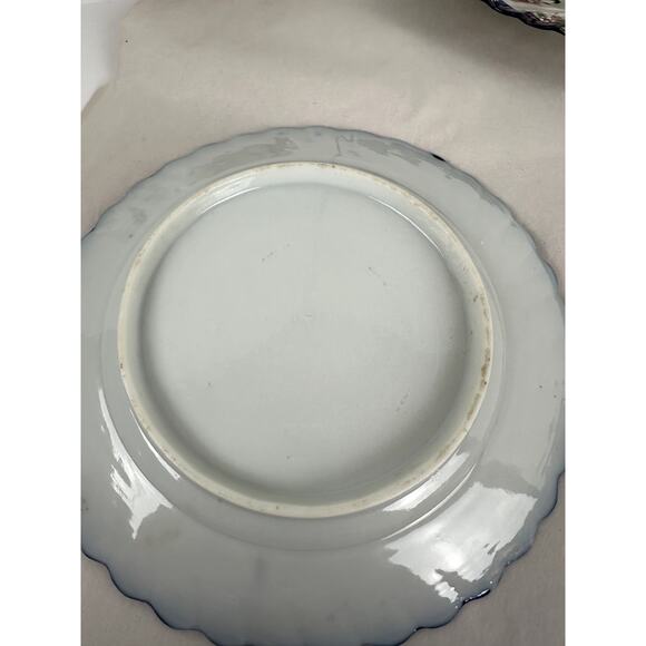 Japanese Antique China Four 7 in. Plates Cobalt Gold  Trim Geisha 1970's - Picture 3 of 16